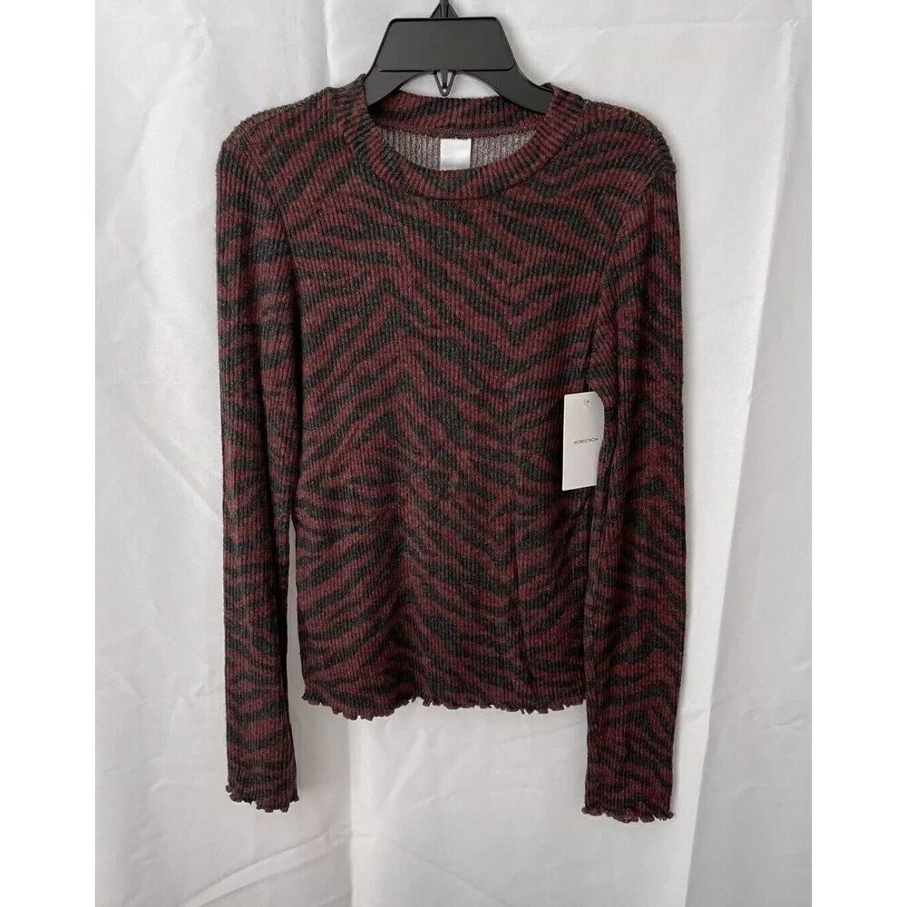 Nordstrom Girl's Pullover Red Zebra Sweater Size XL(14-16)